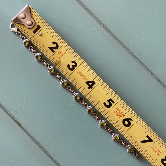 Nicky Butler Sterling Silver Peridot Station Bracelet 7” marked INDIA 925 NB - Picture 7 of 8